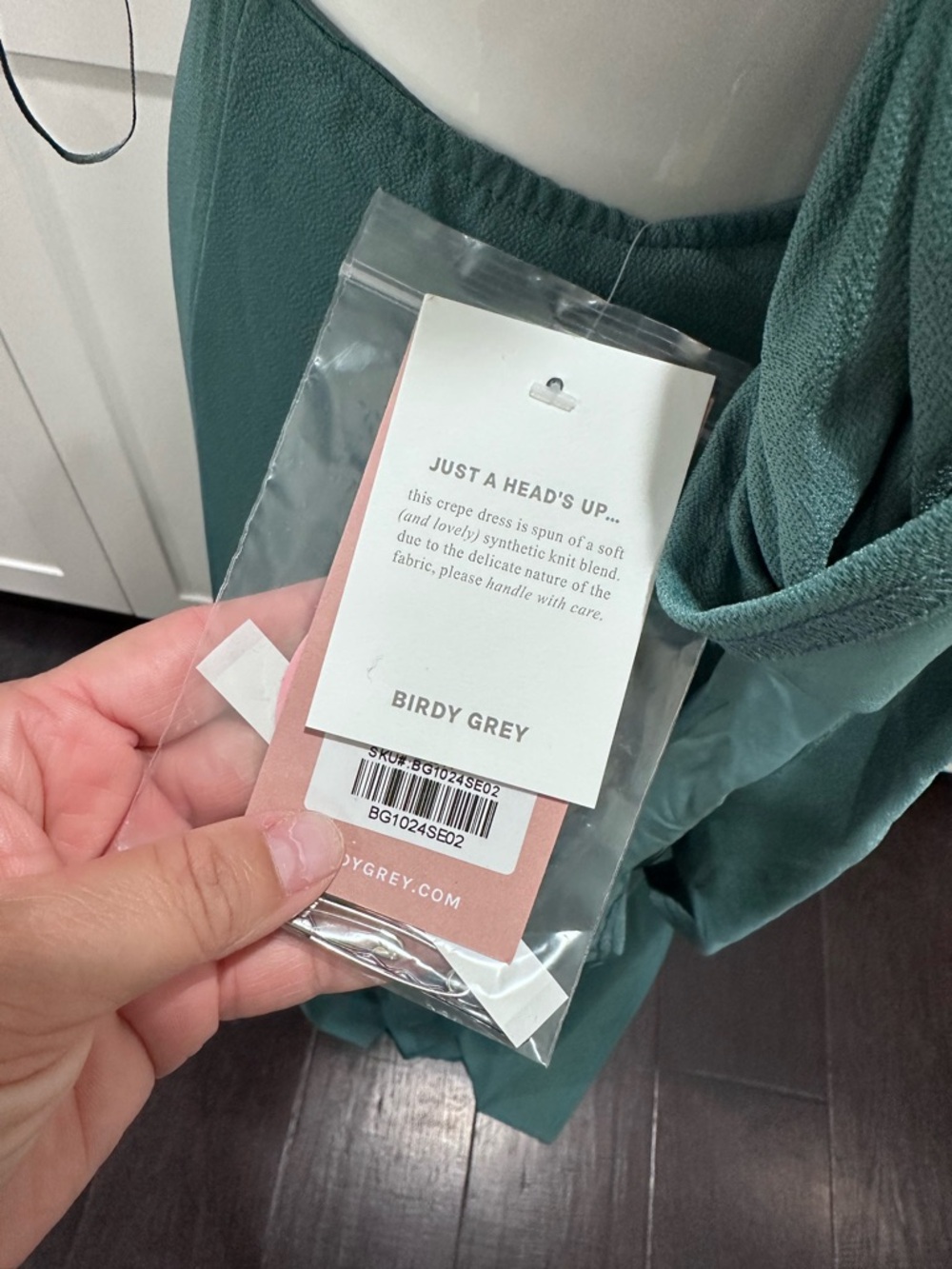 NWT Birdy Grey Benny Dress in Crepe Sea Glass - Picture 7 of 9